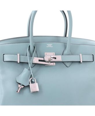 Birkin 30 Handbag Blue Swift with Palladium Hardware