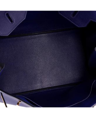 Birkin 35 Handbag Blue Epsom with Gold Hardware