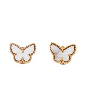  Sweet Alhambra Butterfly Stud Earrings 18K Gold and Mother of Pearl