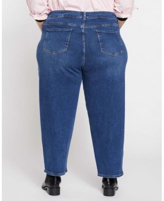  Women's Plus Lou High Rise Barrel Leg Jeans in Blue Wash