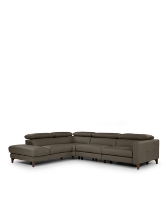 Messina Three Piece Double Motion Leather Sectional
