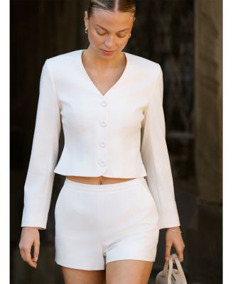 Halsey Twill Tailored Cropped Jacket