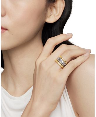 18K Yellow Gold & Sterling Silver DY Mercer Diamond Multirow Ring