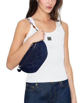 Fleming Charm Denim Belt Bag