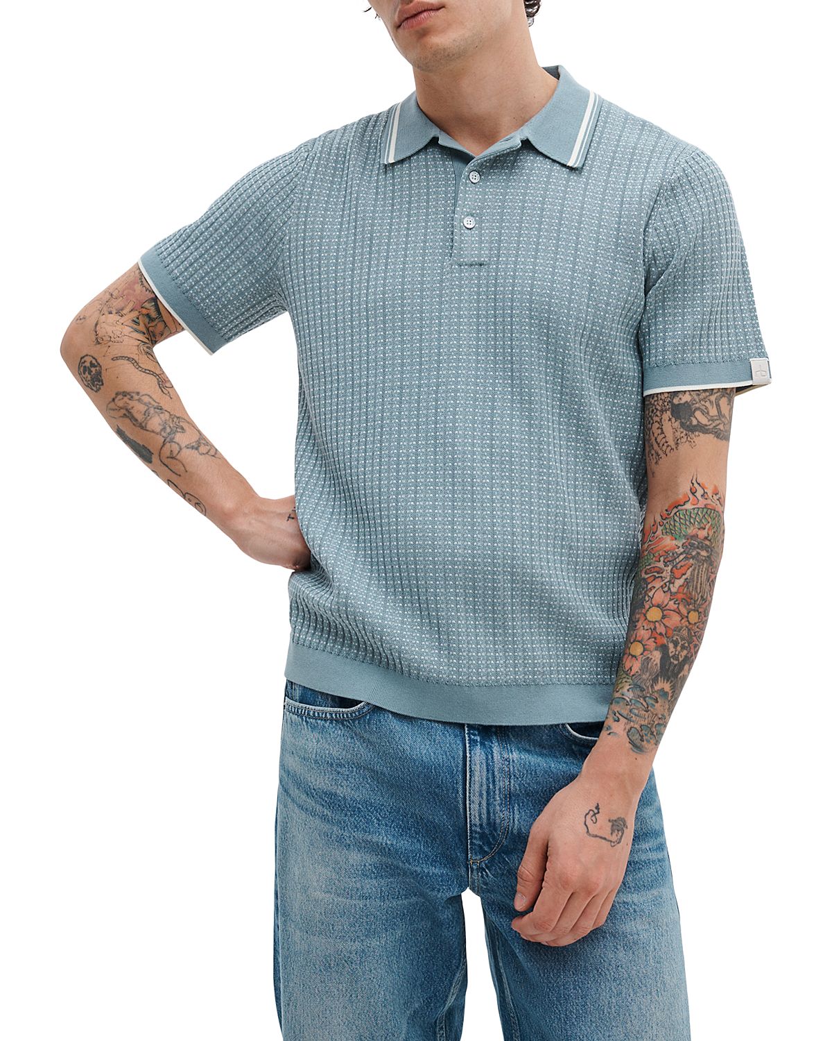 rag & bone Harvey Rib Polo Shirt