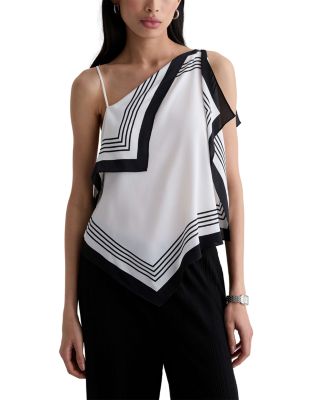 Border Print Scarf Top