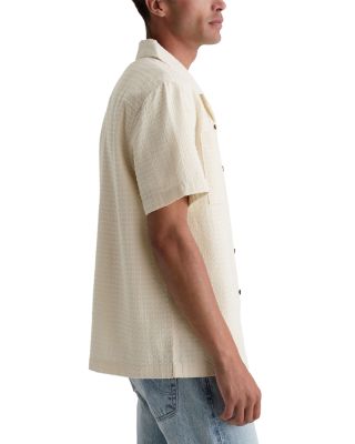 Relaxed Fit Camp Collar Textured Pocket Shirt