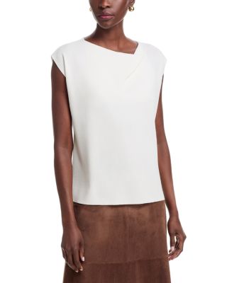 Drape Neck Cap Sleeve Sweater