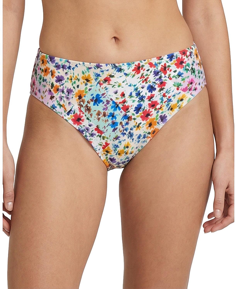 Change Of Scenery Classic Midrise Print Bikini Bottom with Full Coverage