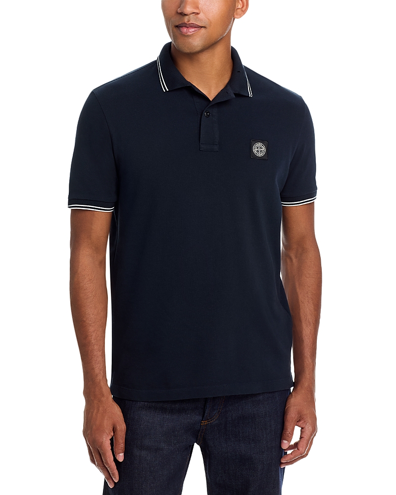 Stone Island Slim Fit Stretch Pique Tipped Polo Shirt