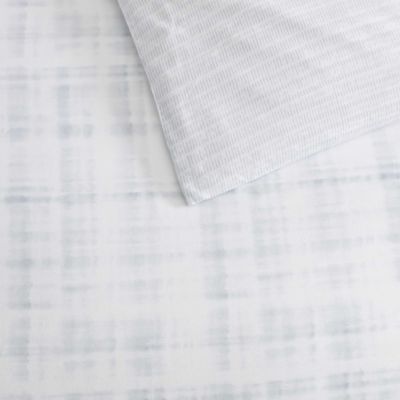 Blurred Plaid Cotton 3 Piece Duvet Cover Set, King