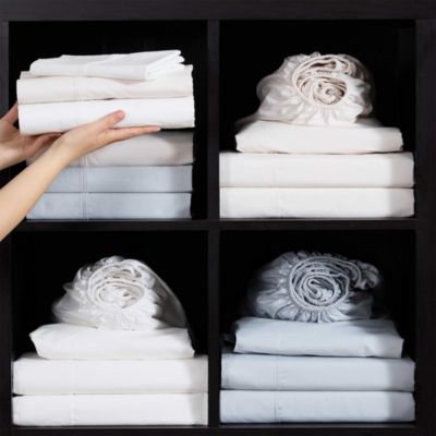 Egyptian Cotton Solid 4 Piece Sheet Set, Queen