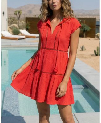  Gari Cotton Cover-Up Cap Sleeve Dress