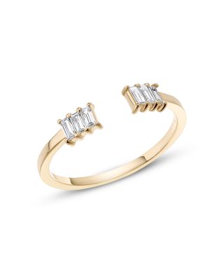 14K Gold Baguette Diamond Echo Ring