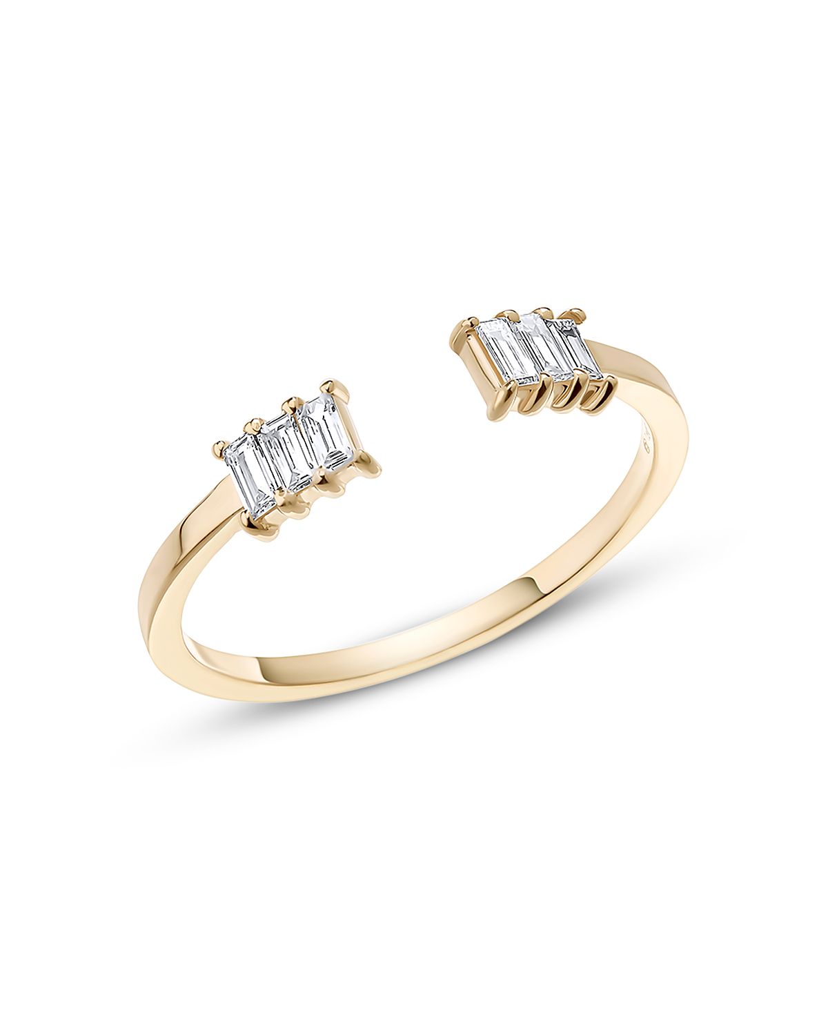 Lana 14K Yellow Gold Diamond Baguette Cuff Ring