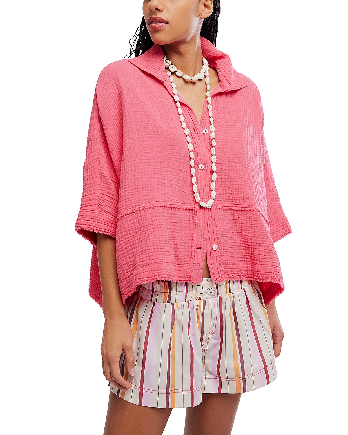 Free People Happy Days Collared Top