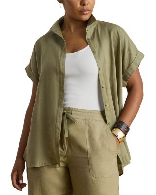 Relaxed Fit Linen Short Sleeve Shirt