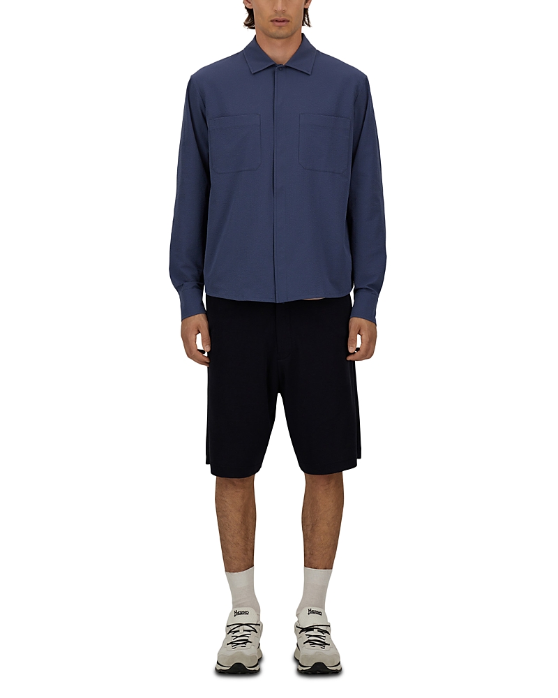 Herno Seersucker Shirt Jacket with Chest Pockets