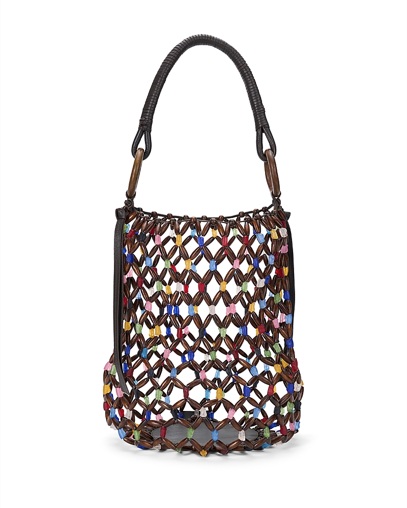 Staud Del Mar Beaded Leather Bucket Bag