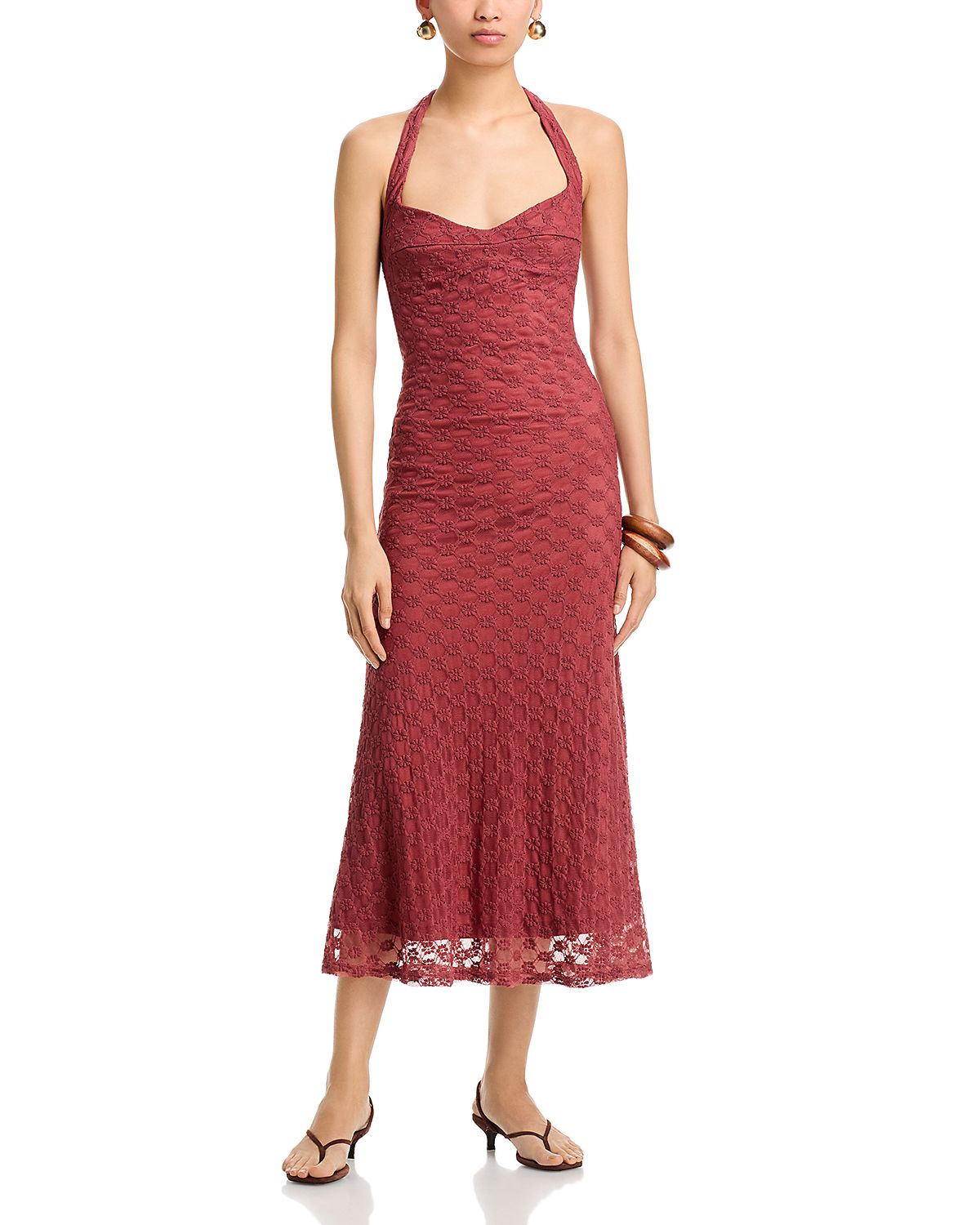 Bardot Mariko Halter Neck Midi Dress