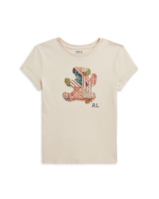 Girls' Patchwork Polo Bear Cotton Jersey Tee - Little Kid, Big Kid
