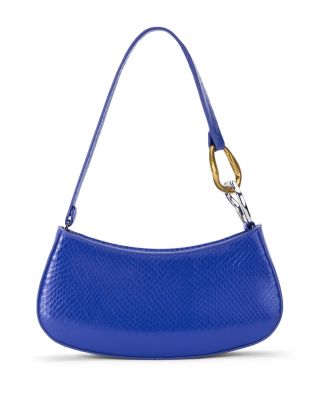 Ollie Snake Embossed Leather Shoulder Bag