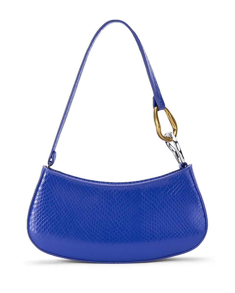 Staud Ollie Snake Embossed Leather Shoulder Bag