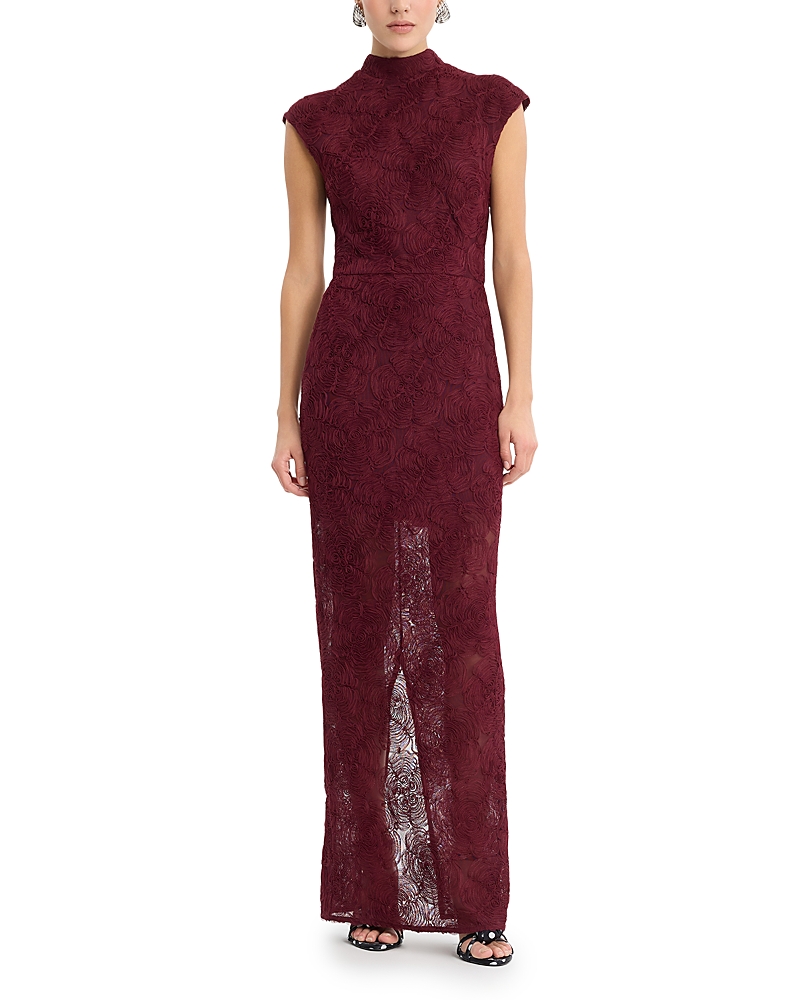 Rotate Flower Mesh Maxi Dress