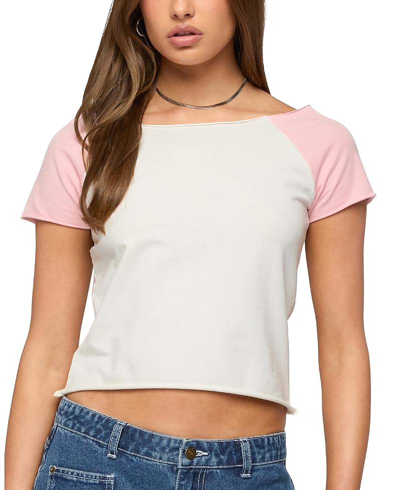 Edikted Liva Contrast Raglan T Shirt