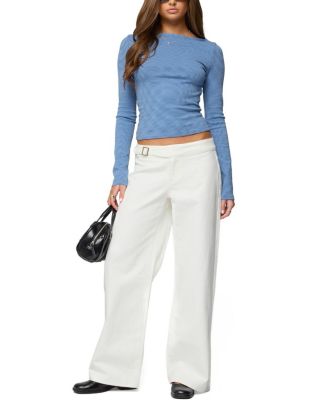  Loria Striped Boat Neck Top