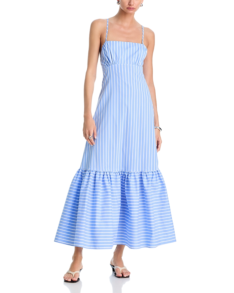 Aqua Stripe Open Back Maxi Dress - Exclusive