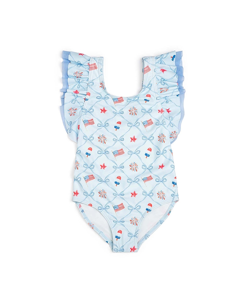 Sweet Wink Girls' Patriotic Trellis Bathing Suit - Baby, Little Kid