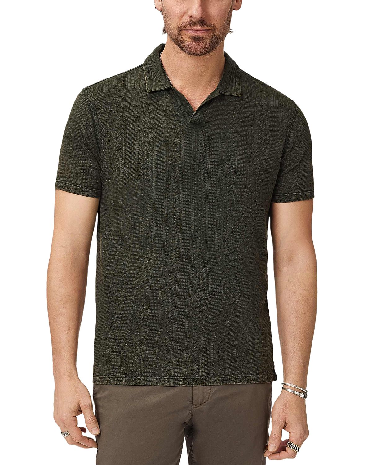 John Varvatos Zion Jacquard Garment Dye Polo