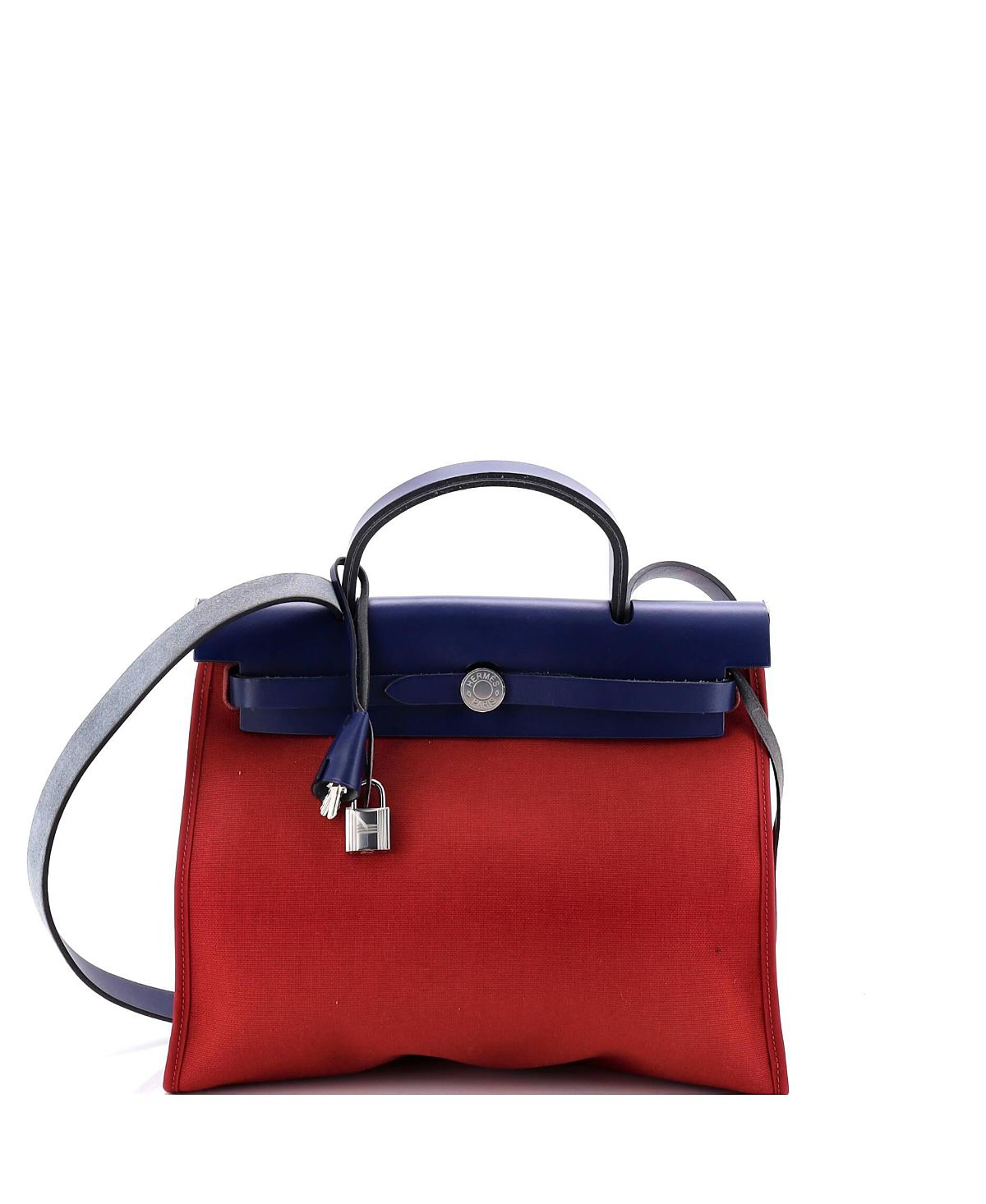 Pre-Owned HERMES 31 Herbag Zip Leather and Toile
