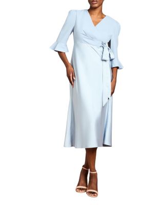Satin Back Crepe Wrap Dress
