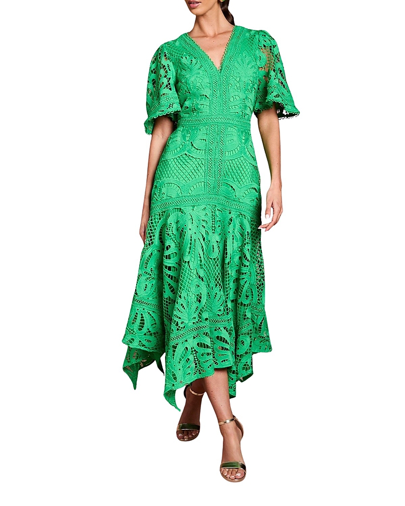 Coast Placement Lace Hanky Hem Dress