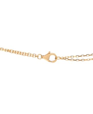  2 Diamonds Love Pendant Necklace 18K Gold and Diamonds, 16"