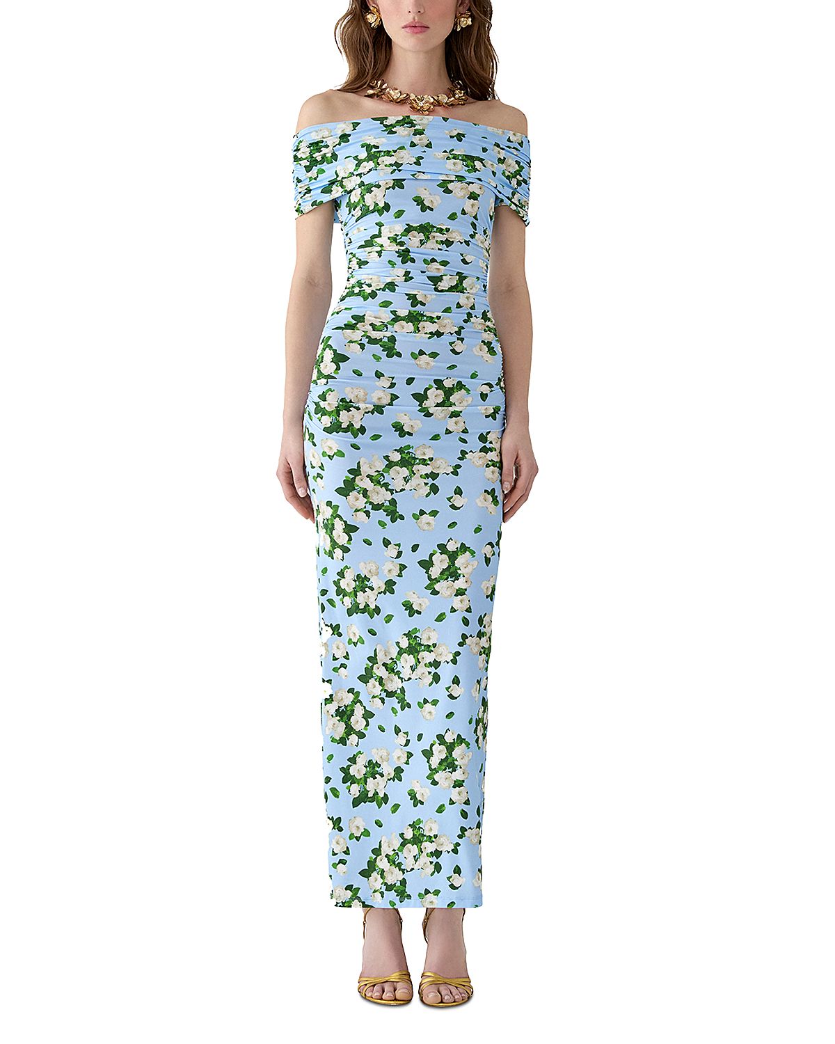 Carolina Herrera Off Shoulder Gathered Dress