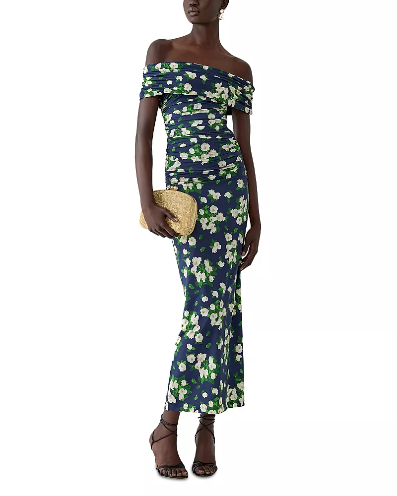 Carolina Herrera Off Shoulder Gathered Dress