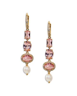 Maiden Cubic Zirconia & Cultured Freshwater Pearl Linear Earrings