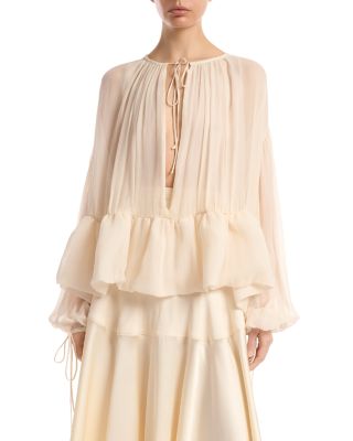 Peplum Silk Blouse