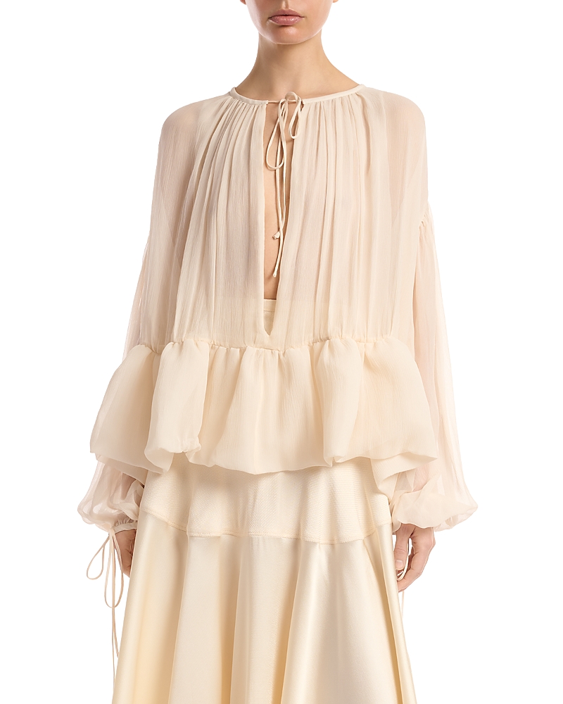Liberowe Peplum Silk Blouse