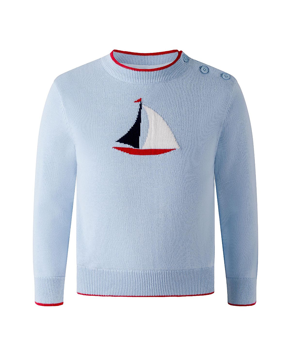 Rachel Riley Boys' Sailboat Intarsia Sweater - Little Kid, Big Kid