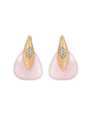 Pav&eacute; & Stone Drop Earrings