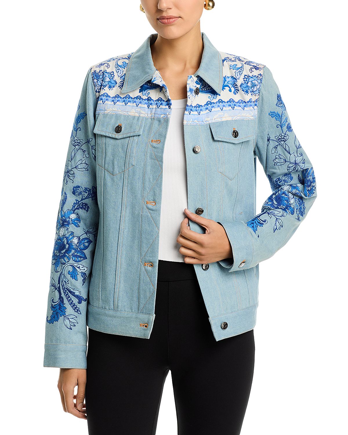 Johnny Was Bandana Denim Jacket