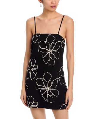 Moon River Spaghetti Strap Tie Mini Dress In Multi