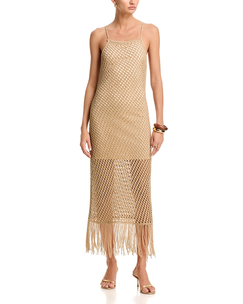 Aqua Shine Crochet Maxi Dress - Exclusive