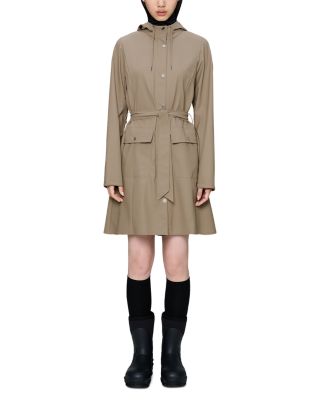 Curve Hooded Belted Waterproof Jacket