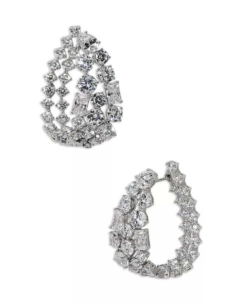 Nadri Mojito Crystal Hoop Earrings