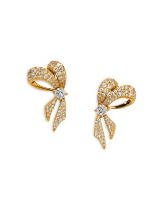 Eros Crystal Ribbon Stud Earrings